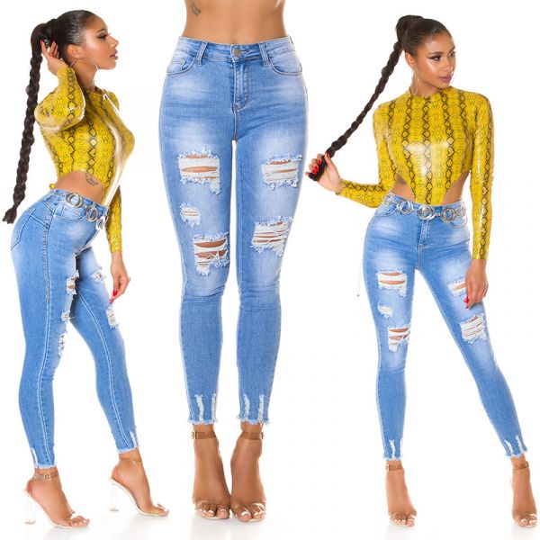 Miss RJ High waist stretchfarkut v.sininen-6