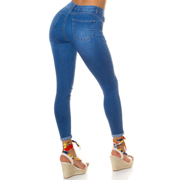 Miss push-up stretchfarkut sininen-4