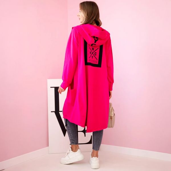 Kesi Believe trikootakki hupulla fuksia-4