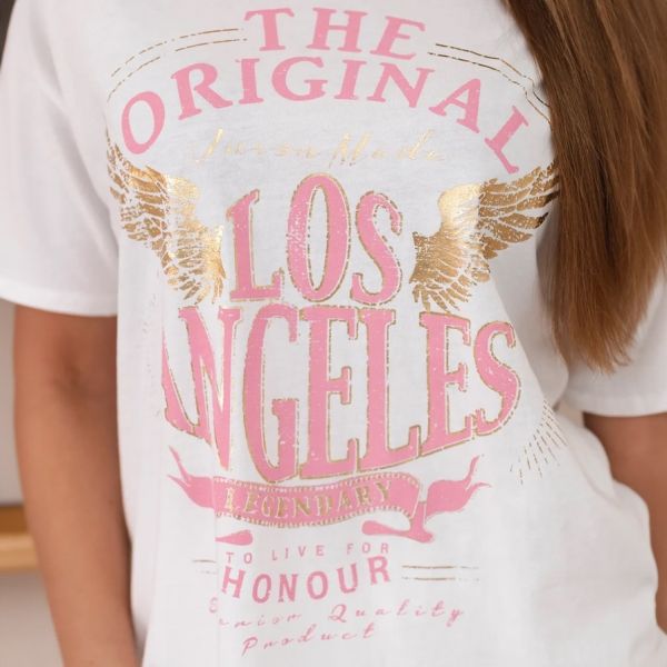 Kesi Los Angeles printtipaita valkoinen-2