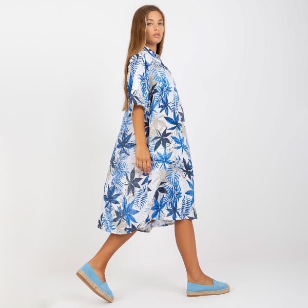 Italy Moda Jazmin kuvioitu mekko sininen-4