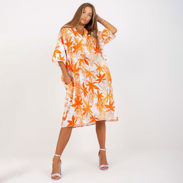 Italy Moda Jazmin kuvioitu mekko oranssi