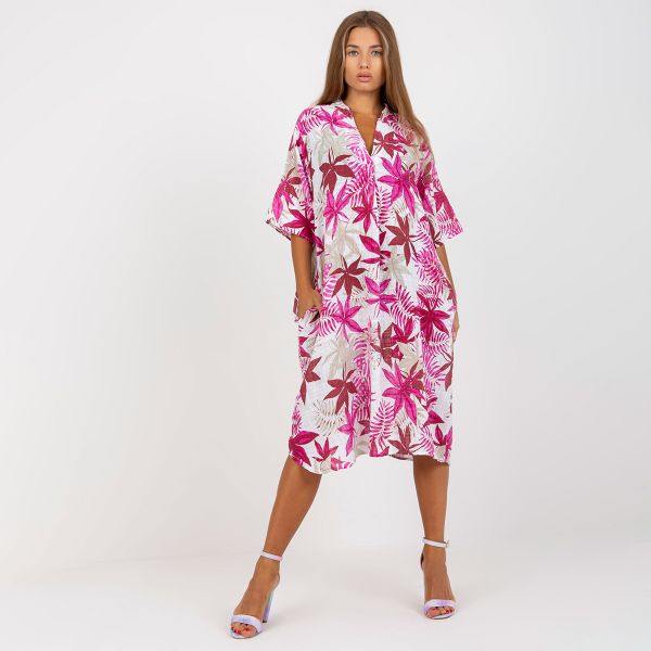Italy Moda Jazmin kuvioitu mekko fuksia