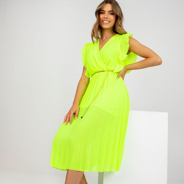 New Collection Sparkle mekko neonkeltainen-5