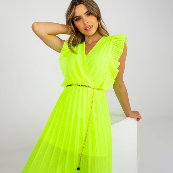 New Collection Sparkle mekko neonkeltainen-2