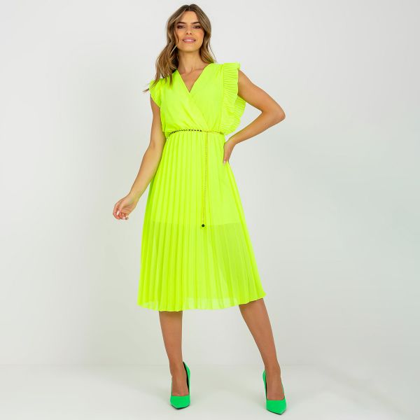 New Collection Sparkle mekko neonkeltainen