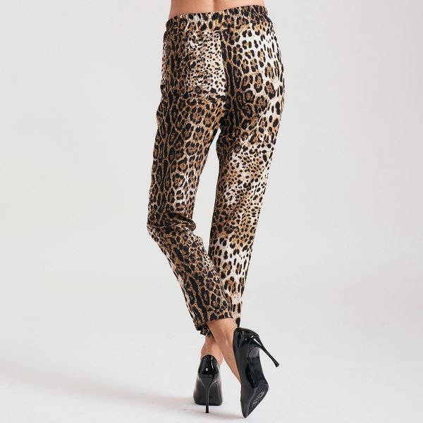 Pronto Moda Greet leopardikuvioiset kangashousut-2