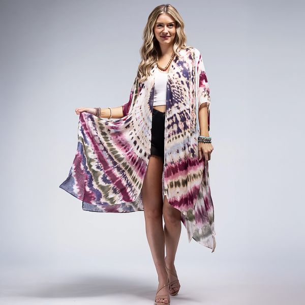 One by Onedder kimono Tie-Dye Maroon
