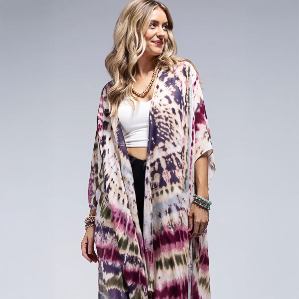 One by Onedder kimono Tie-Dye Maroon-2