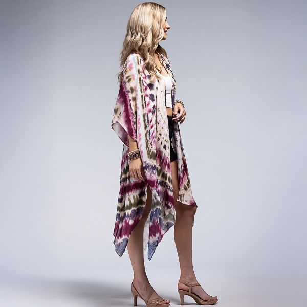 One by Onedder kimono Tie-Dye Maroon-3