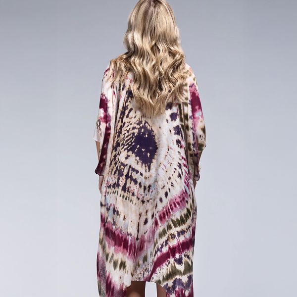 One by Onedder kimono Tie-Dye Maroon-5