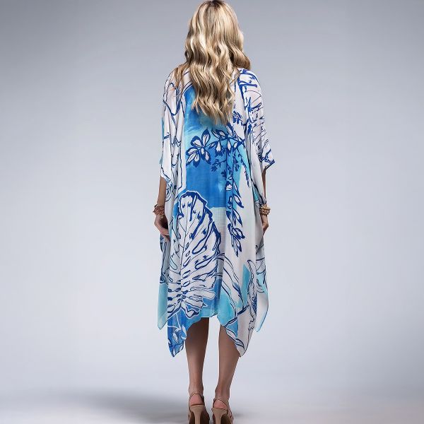One by Onedder kimono Blue Palm-2