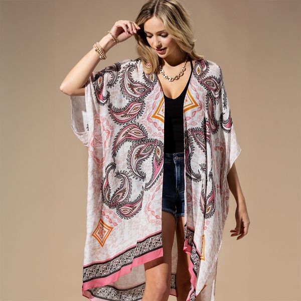 One by Onedder kimono Pink Paisley