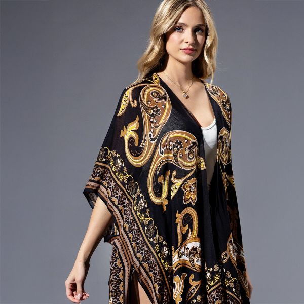 One by Onedder kimono Black Paisley-2