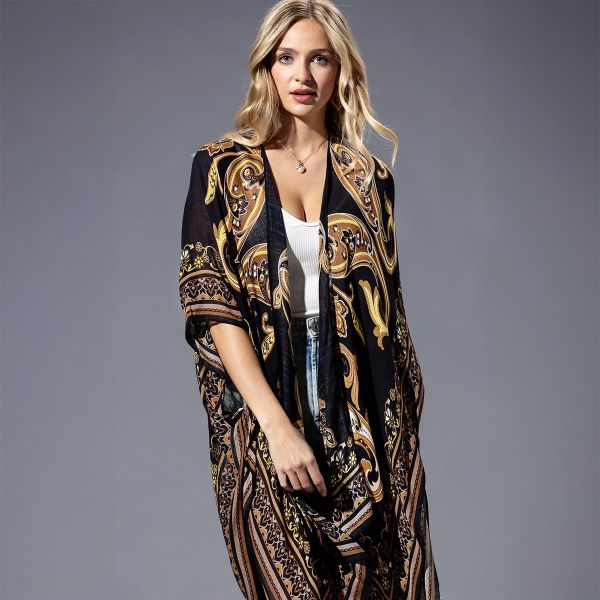 One by Onedder kimono Black Paisley-5