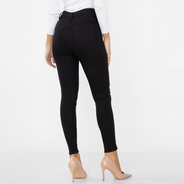 Girl Vivi Buttons stretch-housut musta-8