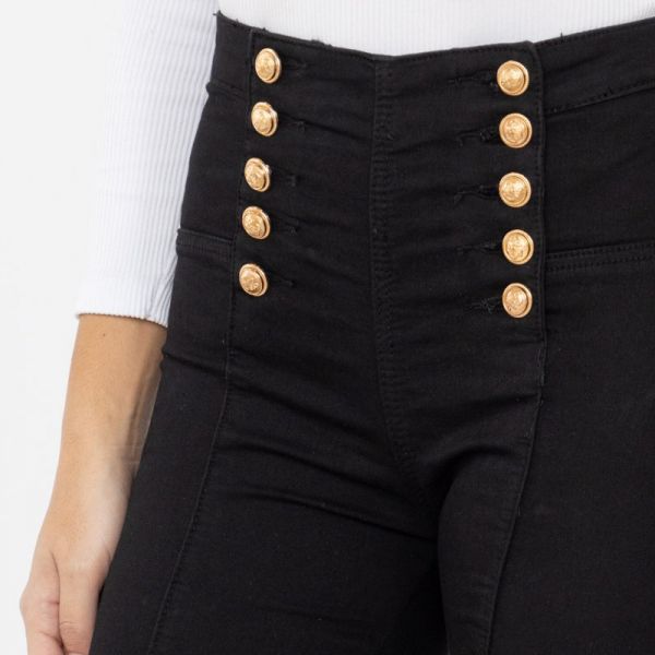 Girl Vivi Buttons stretch-housut musta-2