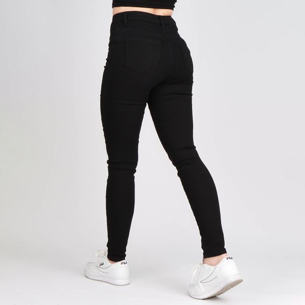 Girl Vivi Buttons stretch-housut musta-3