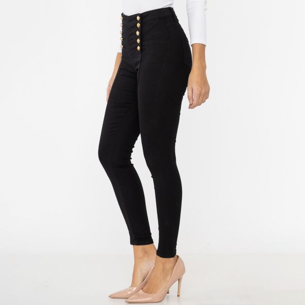 Girl Vivi Buttons stretch-housut musta-3