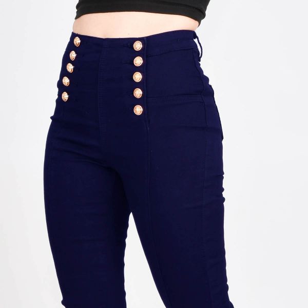 Girl Vivi Buttons stretch-housut navy-3