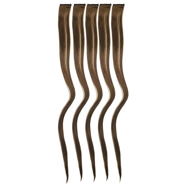 5 kpl suora klipsipidennys ruskea 1 klipsi