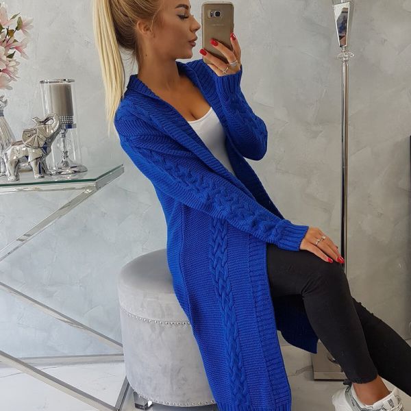 Kesi Weave neuletakki sininen