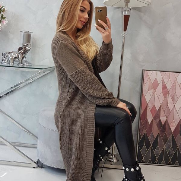 Kesi Long neuletakki cappucino-7