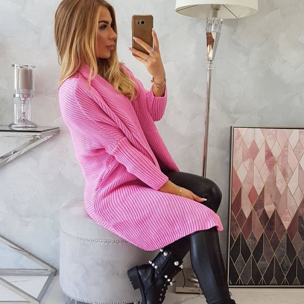 Kesi Anu neuletakki pinkki-6