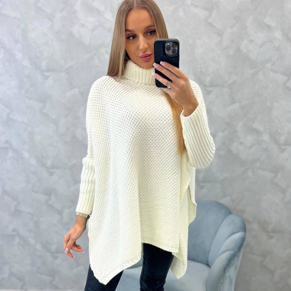 Kesi Allura neuleponcho l.valkoinen-5
