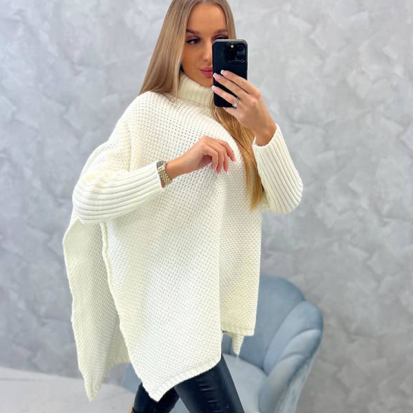 Kesi Allura neuleponcho l.valkoinen-6
