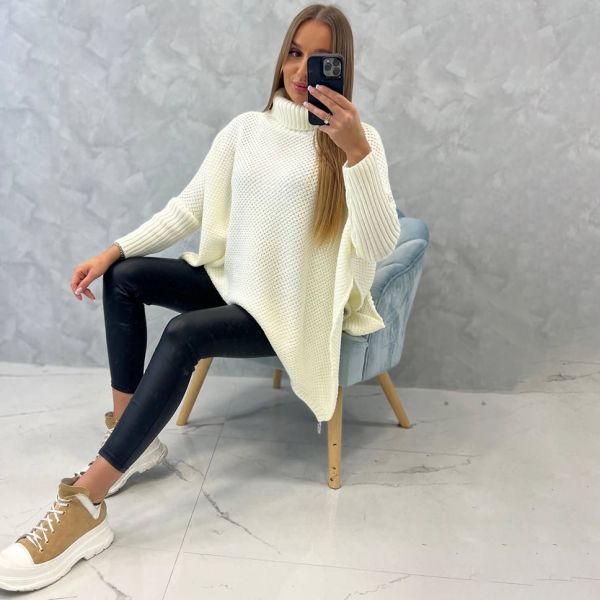 Kesi Allura neuleponcho l.valkoinen-7