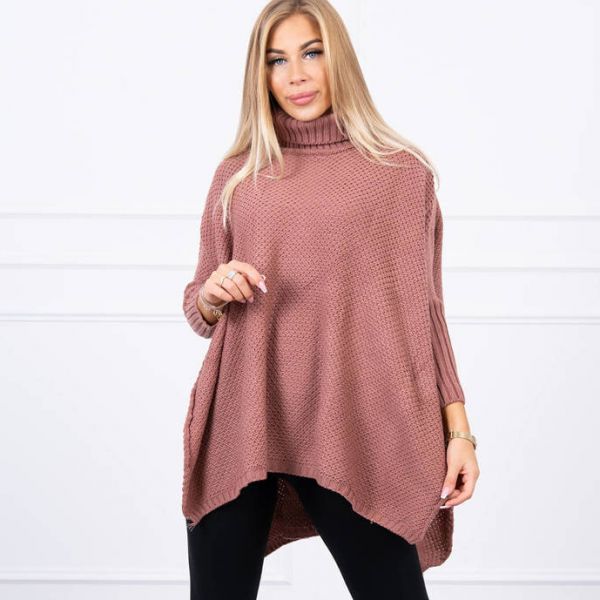 Kesi Allura neuleponcho vanha roosa-2