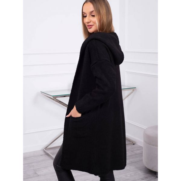 Kesi Softy neuletakki hupulla musta-3