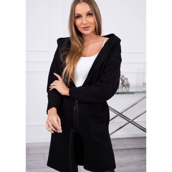Kesi Softy neuletakki hupulla musta-6