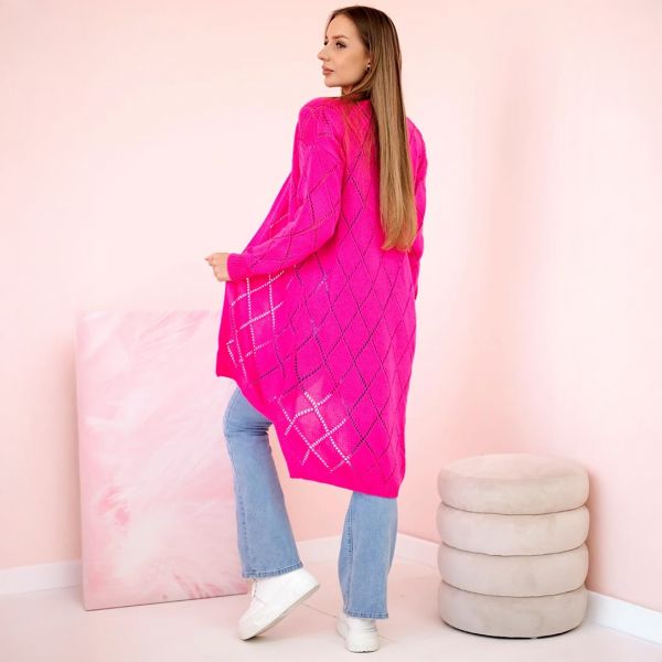Kesi Geometric neuletakki neonpinkki-3