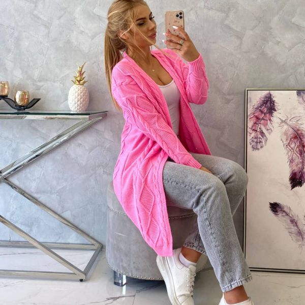 Kesi Figure neuletakki pinkki-4