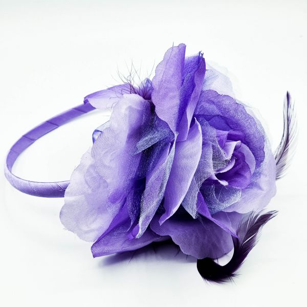 Hiuspanta mesh-kukalla violetti