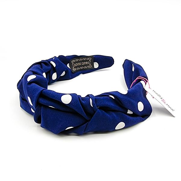 Hiuspanta rypytetty/polka navy-1