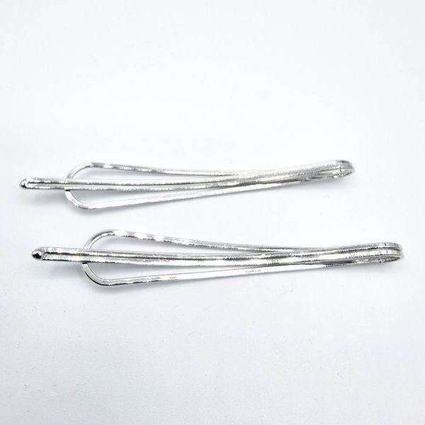 Hiuspinni Teardrop 2kpl 7 cm hopeanvärinen-3