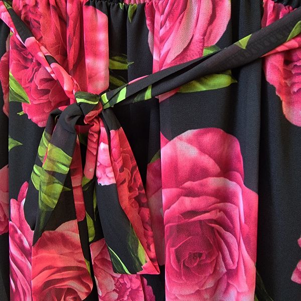 Elle Enola kuvioitu mekko musta-fuksia-4