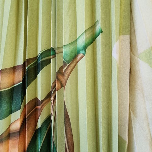 Elle Lisa kuvioitu mekko vyöllä lime-4