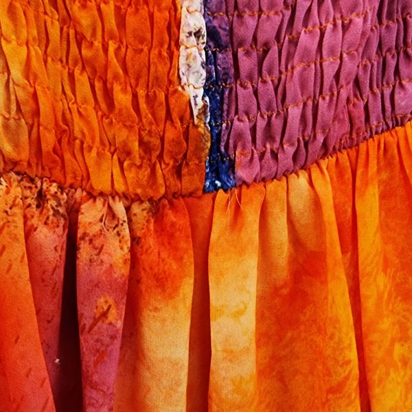 Elle Mady kuvioitu mekko oranssi-4