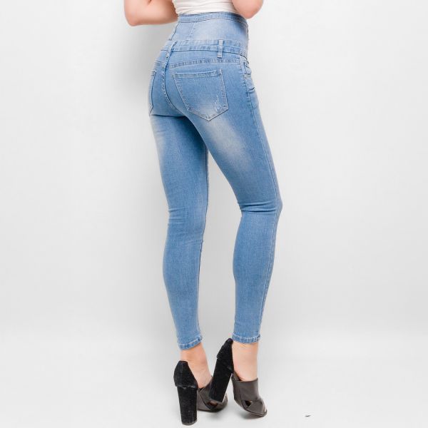 Bestiny high waist stretchfarkut v.sininen-9