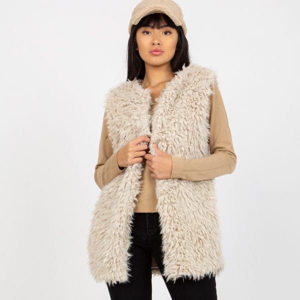 Wool Fashion Hallie keinoturkisliivi beige-7