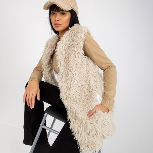 Wool Fashion Hallie keinoturkisliivi beige-5