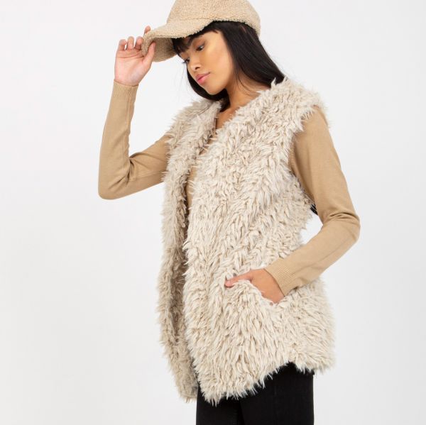 Wool Fashion Hallie keinoturkisliivi beige