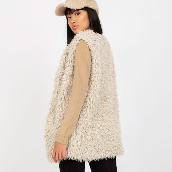 Wool Fashion Hallie keinoturkisliivi beige-2