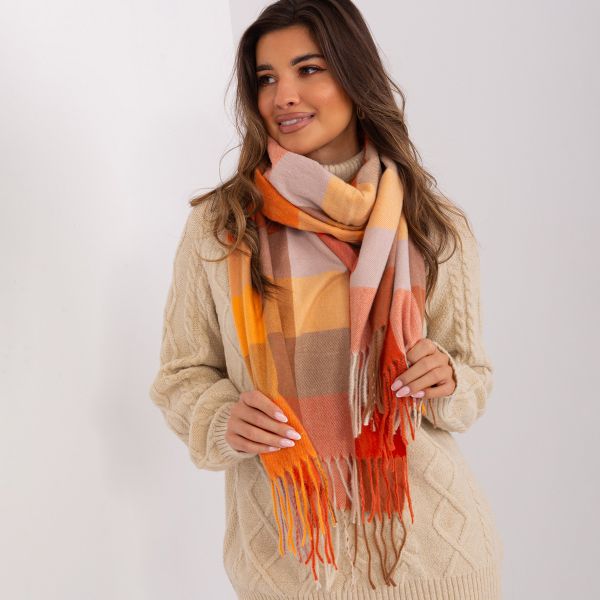 Wool Fashion suuri neulehuivi oranssi-3
