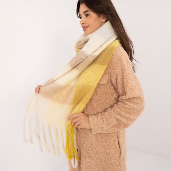 Wool Fashion suuri kaulahuivi keltainen-2