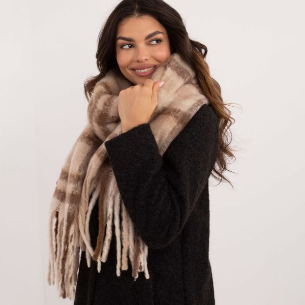 Wool Fashion suuri kaulahuivi ruskea-3